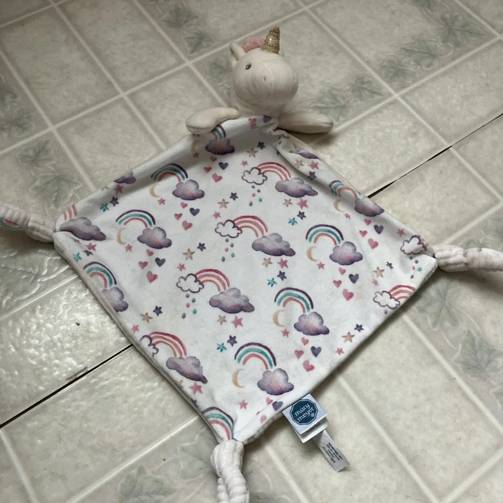 Mary Meyer Lovey‎ Rainbows Print Unicorn Knotted Ribbed Security Blanket